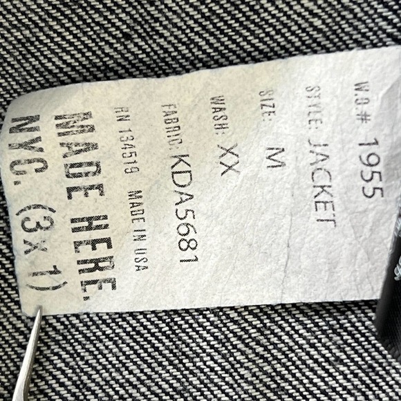 3x1 Oversized Trucker Denim Jacket 100% Cotton Pockets Classic Long Sleeve M - Picture 12 of 12